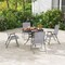 Costway 4pcs Patio Folding Portable Dining Chairs Metal Frame Armrests Garden Black/Grey/White